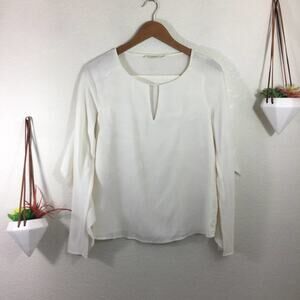Cooper & ella ivory ruffle sleeve blouse